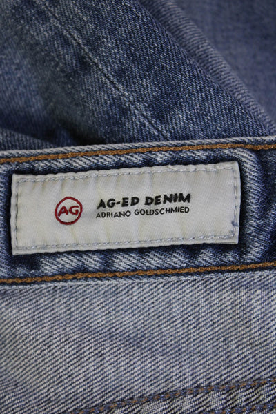 AG Adriano Goldschmied Unisex Cropped Straight High Rise Jeans Blue Size 26