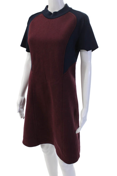 Cedric Charlier Womens Shift Dress Dark Blue Short Sleeve Size 10