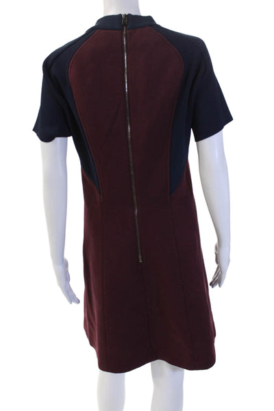 Cedric Charlier Womens Shift Dress Dark Blue Short Sleeve Size 10