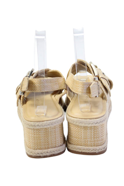 MARC FISHER LTD Womens Platform Slingbacks Sandals Beige Size 7.5 Medium