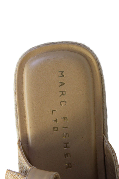 MARC FISHER LTD Womens Platform Slingbacks Sandals Beige Size 7.5 Medium