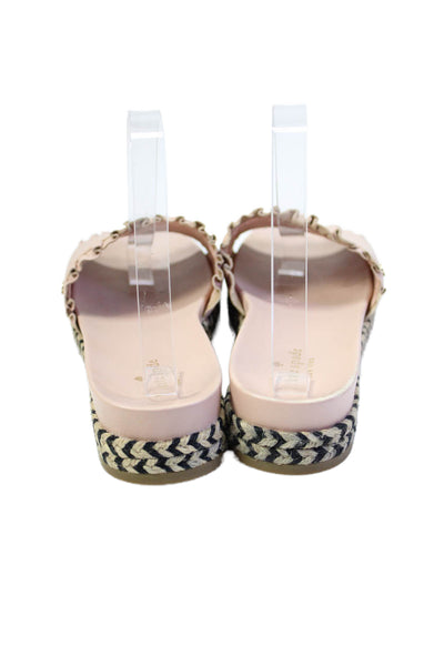 Kate Spade New York Womens Ruffle Detail Espadrille Platform Shoes Pink Sz 8.5M