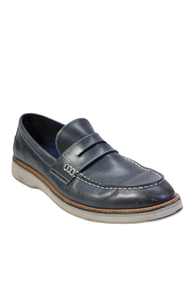 Cole Haan Grand 360 Mens Leather Slide On Casual Loafers Blue Size 10.5 Medium