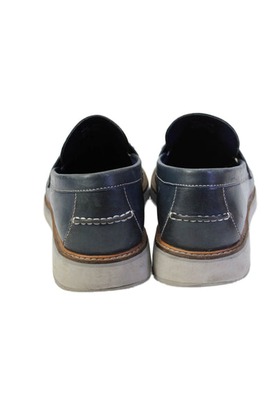 Cole Haan Grand 360 Mens Leather Slide On Casual Loafers Blue Size 10.5 Medium