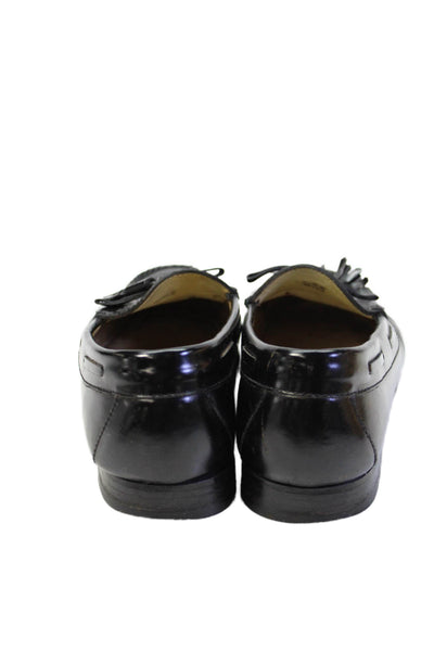 Cole Haan Mens Leather Tassel Detail Slip On Loafers Shoes Black Size 10.5B