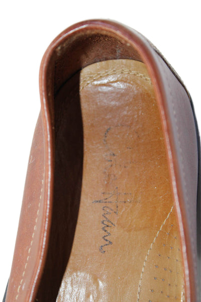 Cole Haan Mens Leather Tassel Detail Slip On Loafers Shoes Brown Size 10.5M