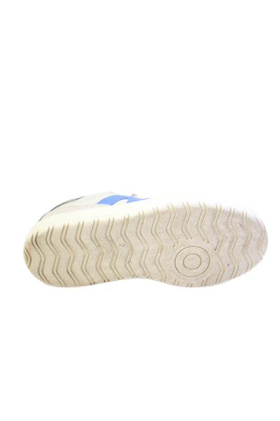 New Balance Mens Suede Low Top Sneakers White Blue Size 6.5