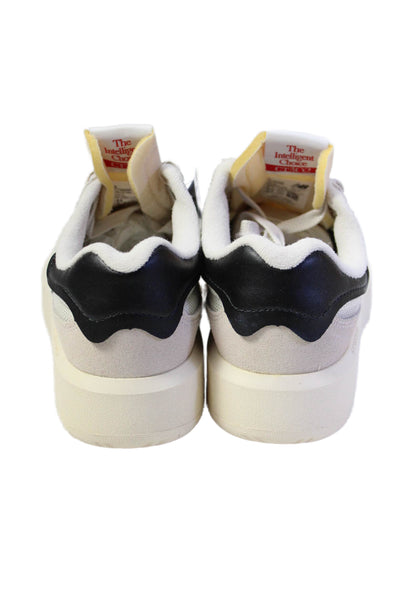 New Balance Mens Suede Moonbeam Low Top Sneakers White Black Size 6.5