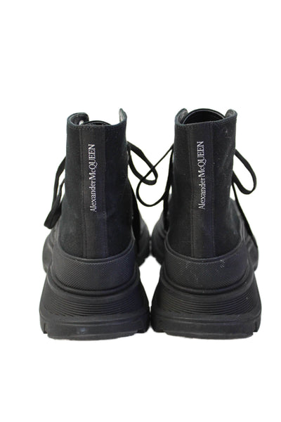 Alexander McQueen Womens Platform Lace Up Tread Ankle Boots Black Size 38.5 8.5