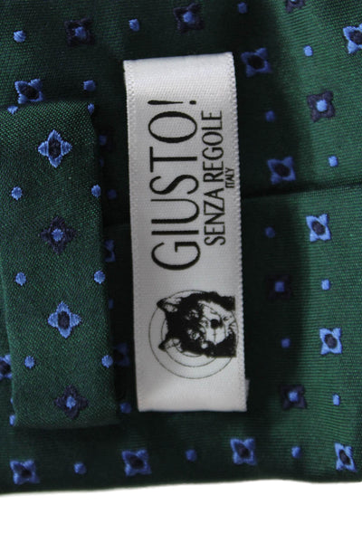 Giusto! Senza Regole Mens Silk Printed Classic Necktie Green