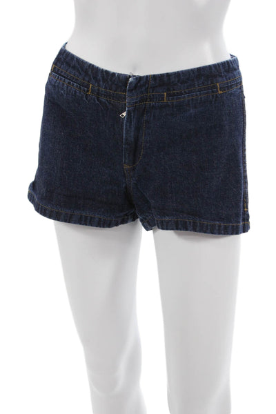 Tommy Hilfiger Unisex Dark Blue Cotton Solid 90s Button Shorts Size 4