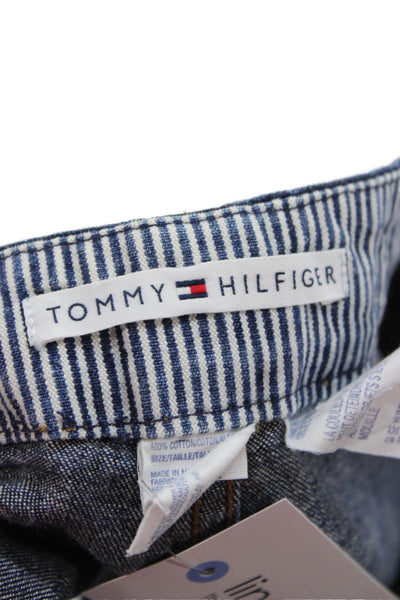 Tommy Hilfiger Unisex Dark Blue Cotton Solid 90s Button Shorts Size 4