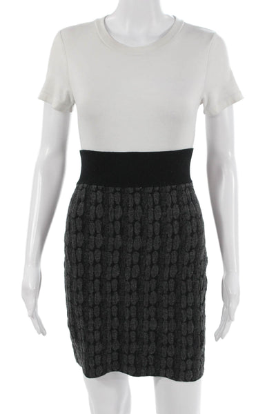 Marisa Christina Women Black Geometric 100% Polyester Pencil Skirt Size S