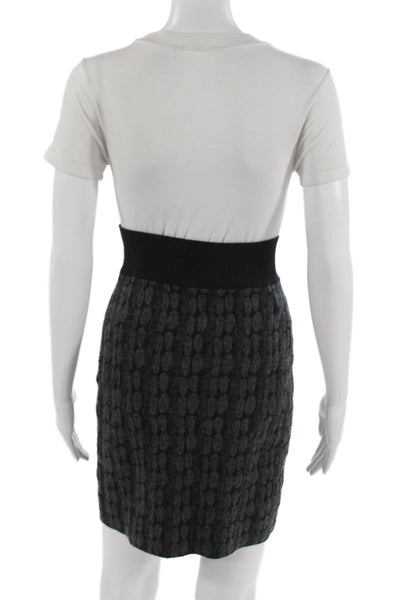 Marisa Christina Women Black Geometric 100% Polyester Pencil Skirt Size S