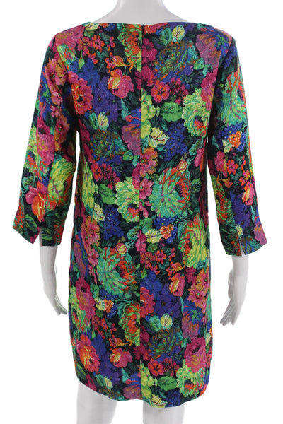 HD In Paris Women Shift Floral Knee Length Dress Zip Size XS