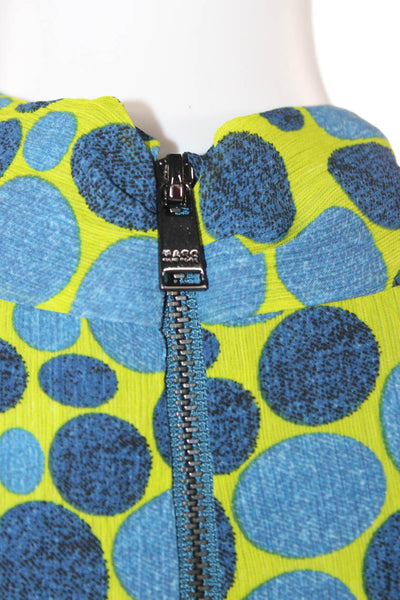 Marc New York Women Fit & Flare Sundress Blue Geometric Zip Knee-Length Size 6