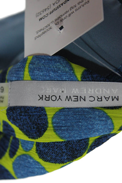 Marc New York Women Fit & Flare Sundress Blue Geometric Zip Knee-Length Size 6