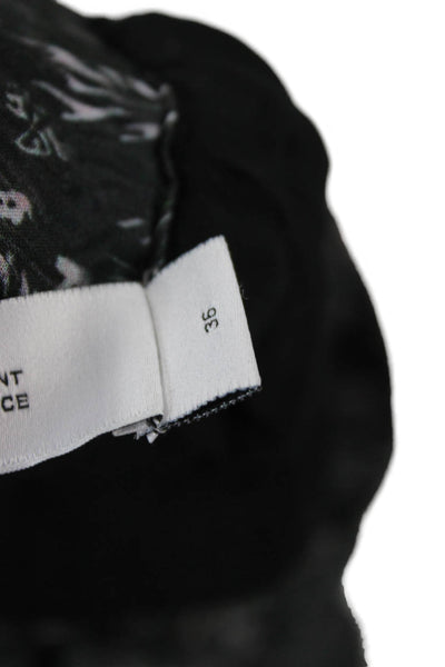 IRO Womens Mini Flare Skirt Black Floral Viscose Size 36