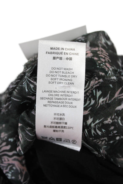 IRO Womens Mini Flare Skirt Black Floral Viscose Size 36