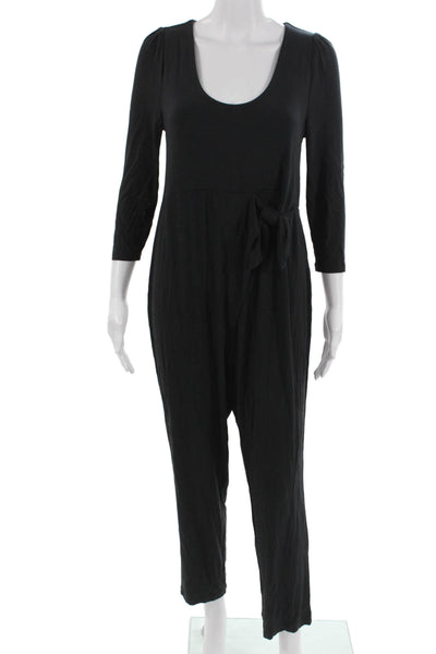 Hatch Women Maternity Black Scoop Neck 3/4 Sleeve Jumpsuit Size M
