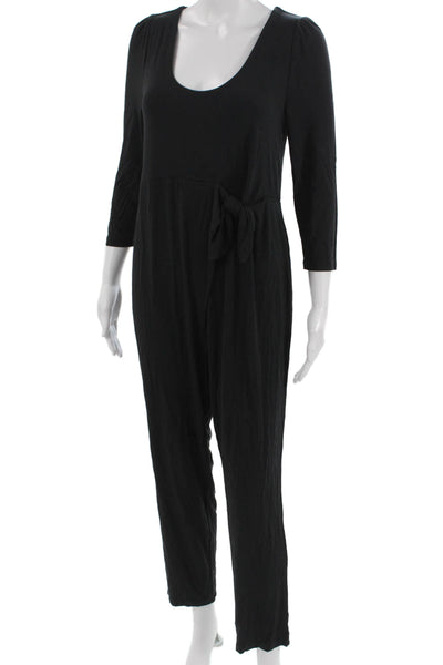 Hatch Women Maternity Black Scoop Neck 3/4 Sleeve Jumpsuit Size M