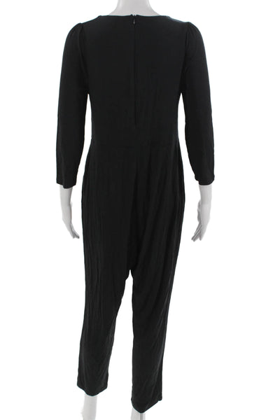 Hatch Women Maternity Black Scoop Neck 3/4 Sleeve Jumpsuit Size M