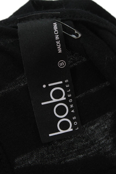 Bobi Women Jumpsuit Black V Neck Sleeveless Cotton Solid Size S