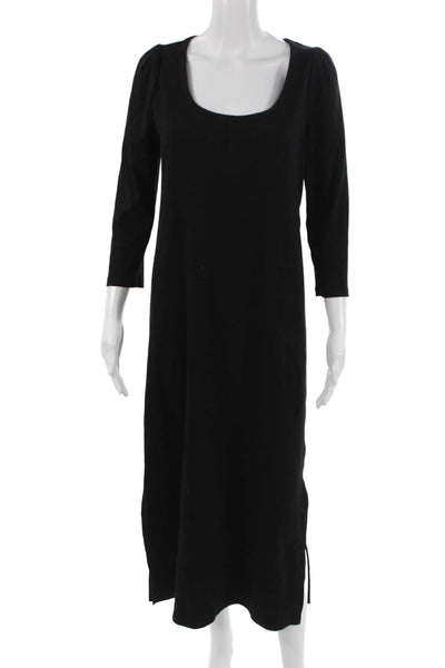 Hatch Women Sweater Dress Maternity Black Square Neck 3/4 Sleeve Size M