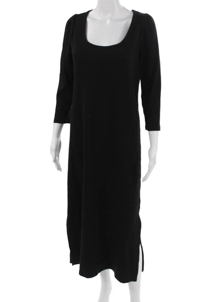 Hatch Women Sweater Dress Maternity Black Square Neck 3/4 Sleeve Size M