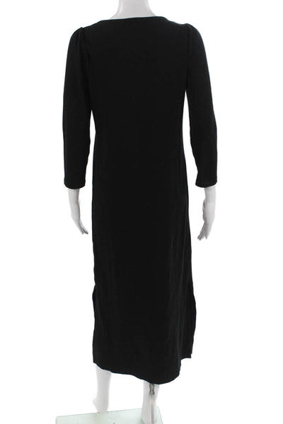 Hatch Women Sweater Dress Maternity Black Square Neck 3/4 Sleeve Size M