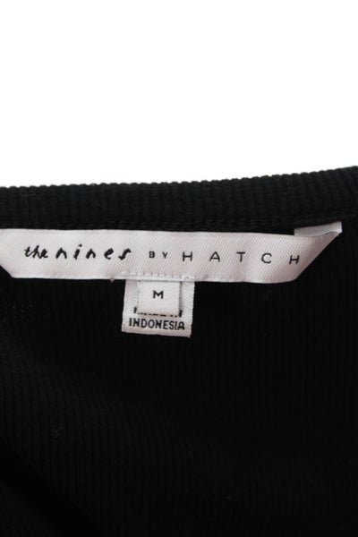 Hatch Women Sweater Dress Maternity Black Square Neck 3/4 Sleeve Size M
