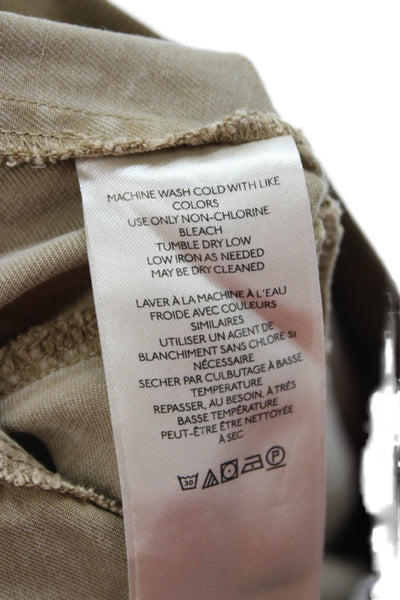 Anthropologie Womens Petite Cargo Jogger Cropped Pants Tan Size PM