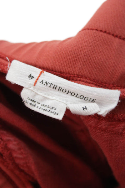 Anthropologie Womens Cropped Jogger Pants Orange Drawstring Size M