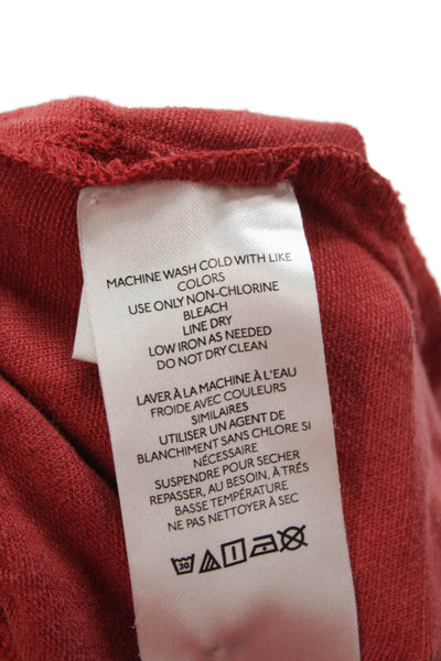 Anthropologie Womens Cropped Jogger Pants Orange Drawstring Size M