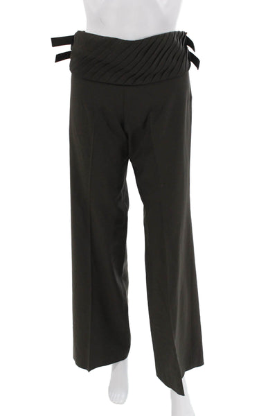 Chloe Womens Dress Pants Dark Gray Wool Buckle Size 38