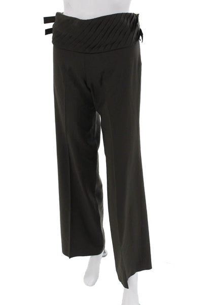 Chloe Womens Dress Pants Dark Gray Wool Buckle Size 38