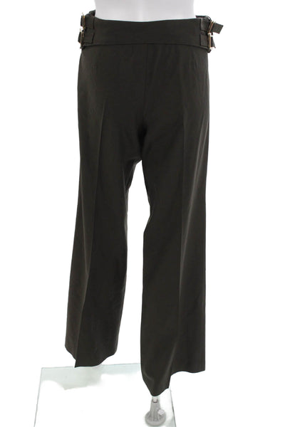 Chloe Womens Dress Pants Dark Gray Wool Buckle Size 38