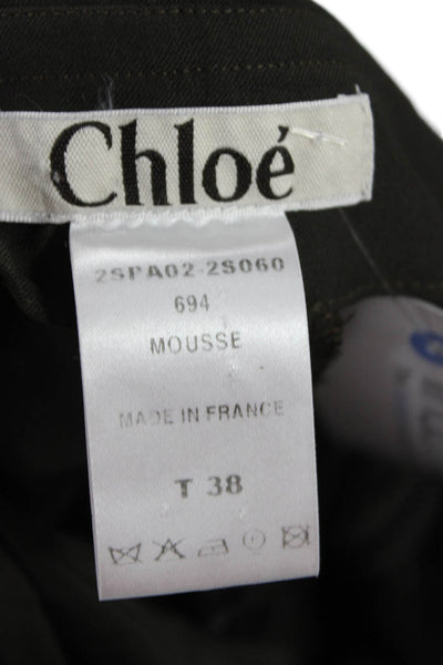 Chloe Womens Dress Pants Dark Gray Wool Buckle Size 38