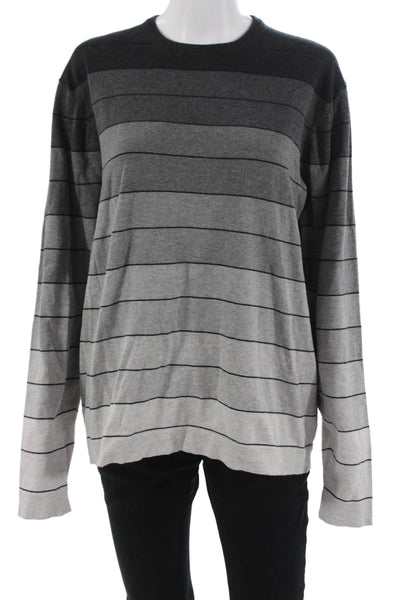 Michael Michael Kors Mens Pullover Striped Crew Neck Sweater Black Size M