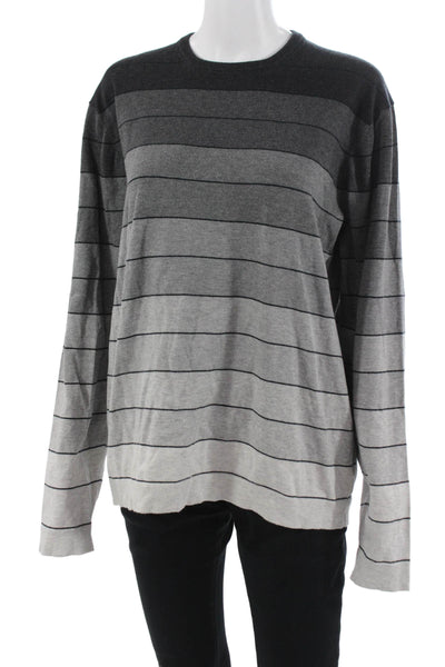 Michael Michael Kors Mens Pullover Striped Crew Neck Sweater Black Size M