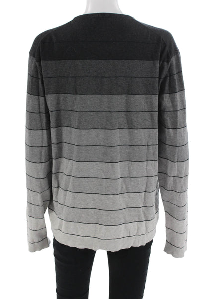 Michael Michael Kors Mens Pullover Striped Crew Neck Sweater Black Size M