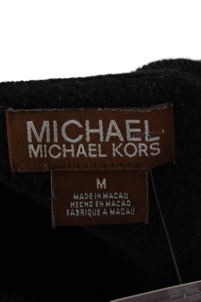 Michael Michael Kors Mens Pullover Striped Crew Neck Sweater Black Size M