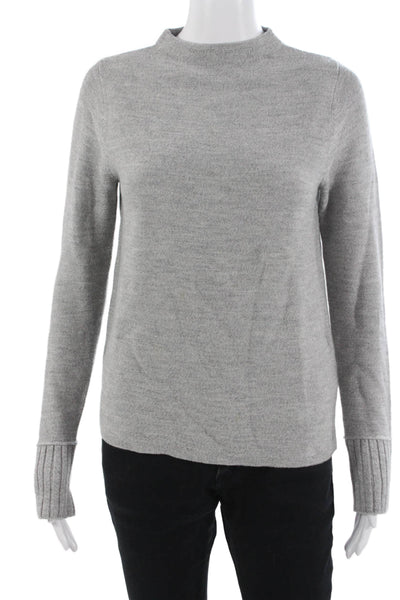 Club Monaco Unisex Pullover Sweater Gray Merino Mock Neck Long Sleeve Size S