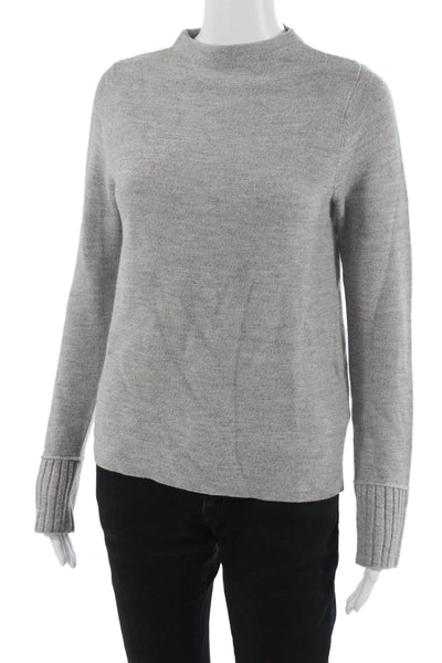 Club Monaco Unisex Pullover Sweater Gray Merino Mock Neck Long Sleeve Size S