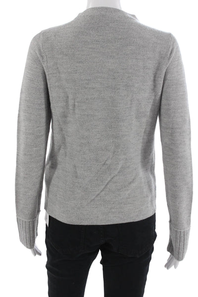 Club Monaco Unisex Pullover Sweater Gray Merino Mock Neck Long Sleeve Size S
