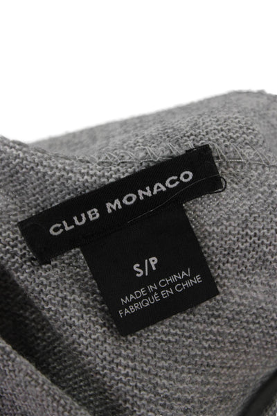 Club Monaco Unisex Pullover Sweater Gray Merino Mock Neck Long Sleeve Size S