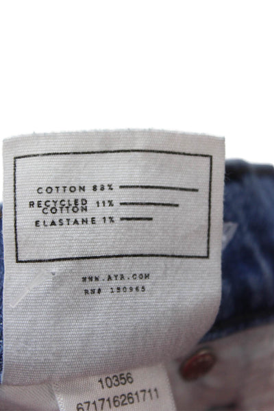 AYR Womens Blue Cropped Ankle High Rise Jeans Size 24