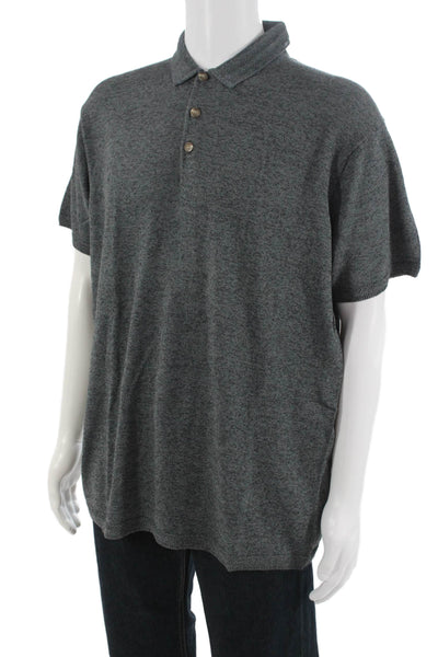 Donna Karan New York Mens Collar Short Sleeve Polo Shirt Gray Size XL