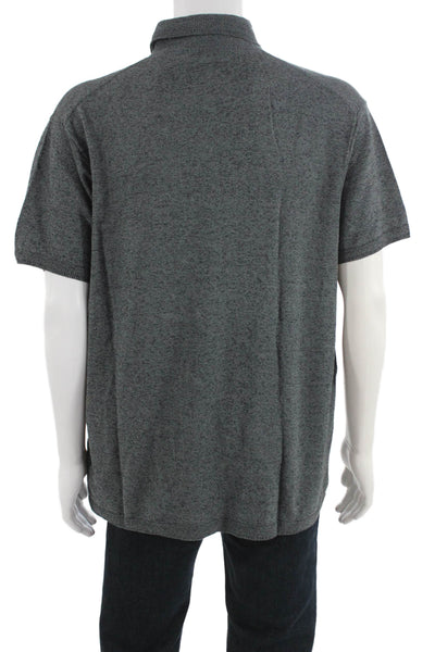 Donna Karan New York Mens Collar Short Sleeve Polo Shirt Gray Size XL