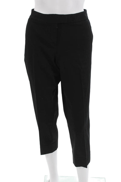 Theory Unisex Ankle Cropped Dress Pants Black Rayon Blend Size 10